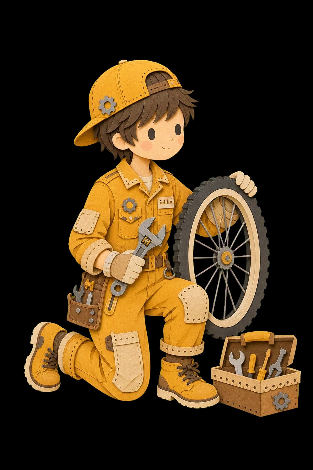 RCUEN paper-doll bicycle mechanic character portrait (male-a)