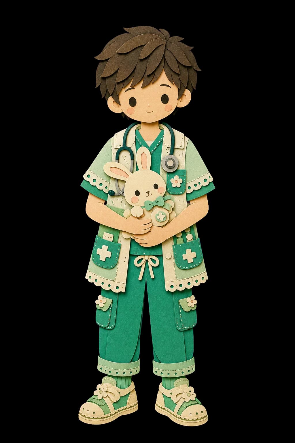 SCOAN paper-doll animal nurse character portrait (male-a)