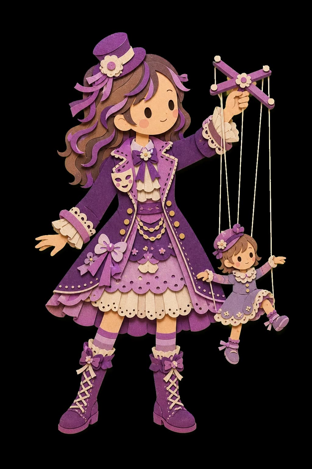 SLOAI paper-doll marionette performer character portrait (female-a)