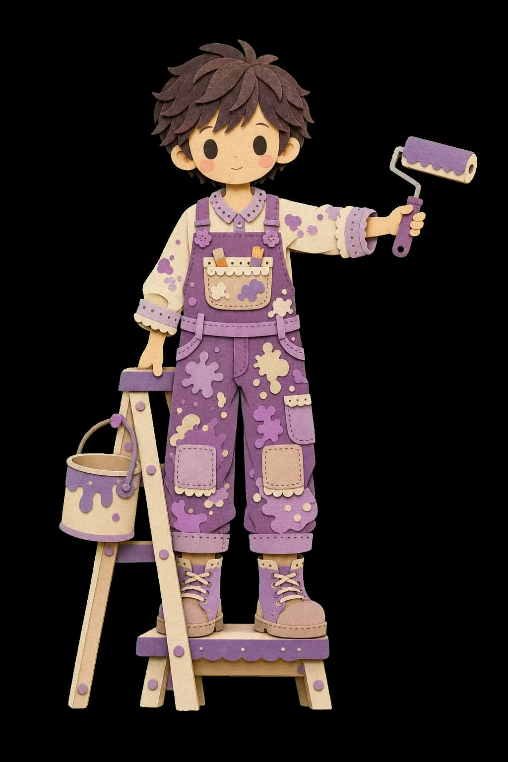 SLOAN paper-doll mural painter character portrait (male-a)