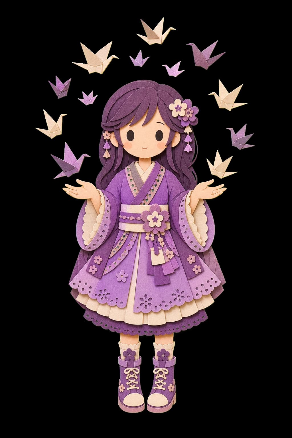 SLUAN paper-doll origami artist character portrait (female-a)